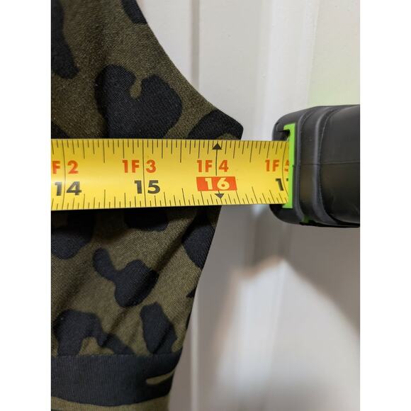 SANDRA DARREN Green Black Leopard Print Maxi Dress Sleeveless V Neck Size 6 - Picture 6 of 8